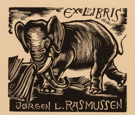 Exlibris by Peteris Upitis from Latvia for Jørgen Lindhardt Rasmussen - Fauna 