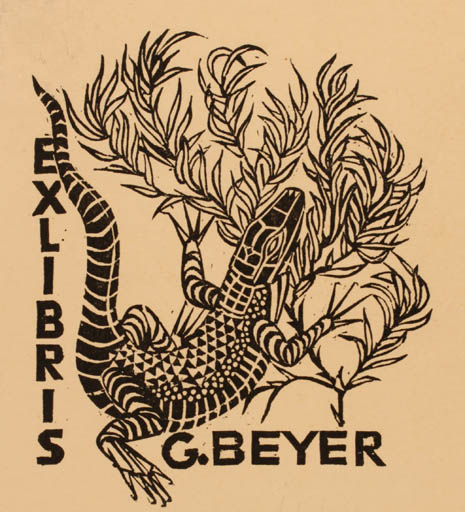 Exlibris by ? ? from Germany for G. Beyer - Fauna 