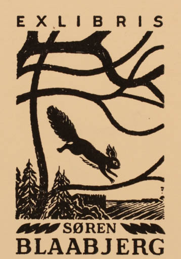 Exlibris by Alex Secher from Denmark for Søren Blaabjerg - Fauna 