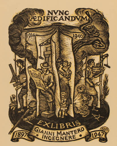 Exlibris by David A. Bueno de Mesquita from Italy for Gianni Mantero - Military/War 