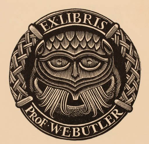 Exlibris by Reg Boulton from Great Britain for Prof. William Ettler Butler - 