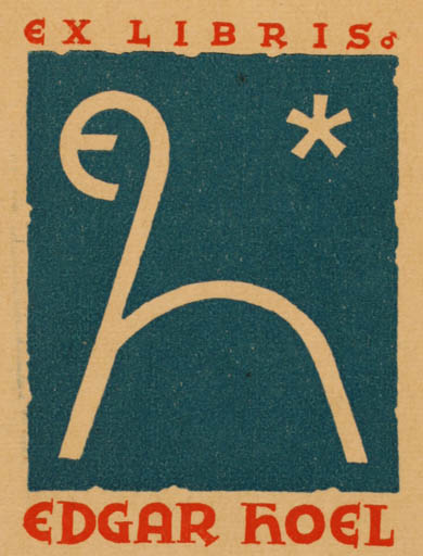 Exlibris by Albert Jaern from Norway for Edgar Noel - Monogram 