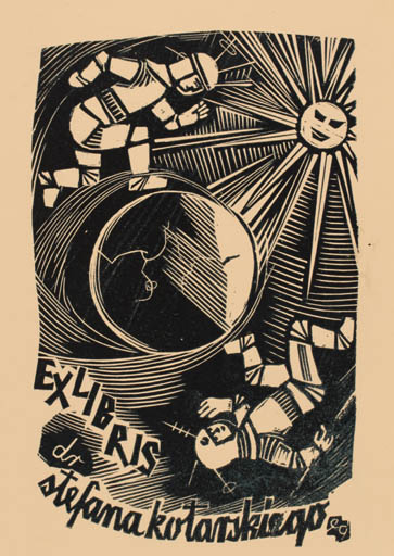 Exlibris by Edward Grabowski from Poland for ? Kotarskiego Stefana - Cosmos Sun 