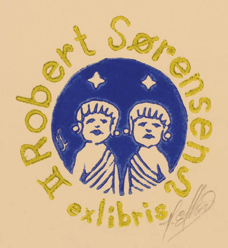 Exlibris by Henry Carlo Skov from Denmark for Robert Sørensen - Cosmos 