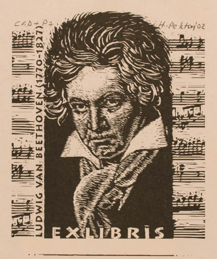 Exlibris by Hasip Pektas from Turkey for ? ? - Music Portrait 