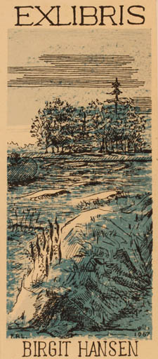 Exlibris by Flemming Rud Larsen from Denmark for Birgit Hansen - Scenery/Landscape 