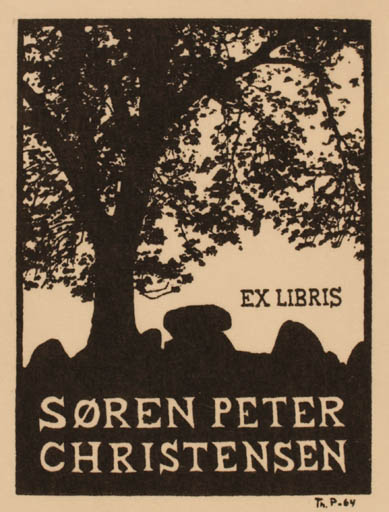 Exlibris by Thomas Pedersen from Denmark for Søren P. Christensen - Tree 