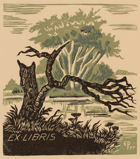 Exlibris by Edmund Peter from Denmark for ? ? - Flora Maritime Forest 