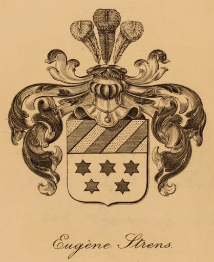 Exlibris by Philip Rainger from Great Britain for Eugene Strens - Heraldry 