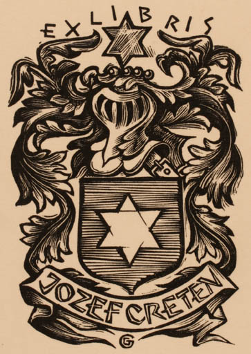 Exlibris by Gerard Gaudaen from Belgium for Jozef J. Creten - Heraldry 