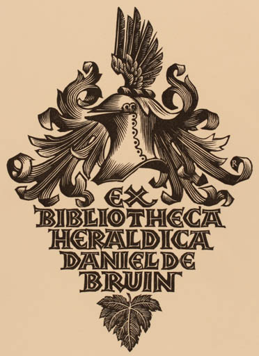 Exlibris by Pam Georg Rueter from Netherland for Daniel de Bruin - Heraldry 