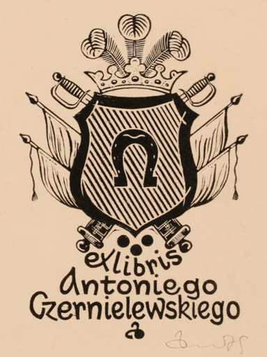 Exlibris by Zbigniew Dolatowski from Poland for Antoniego Czernielewskiego - Heraldry 