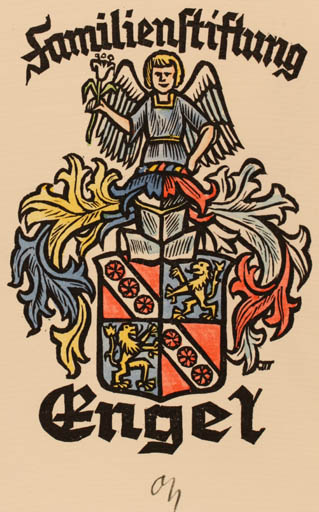 Exlibris by Herbert S. Ott from Germany for ? Engel - Heraldry 