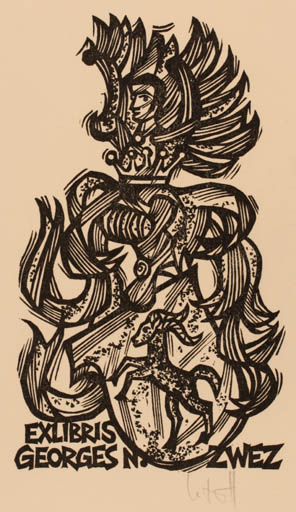 Exlibris by Norbert H. Ott from Germany for Georges N. Zwez - Heraldry 