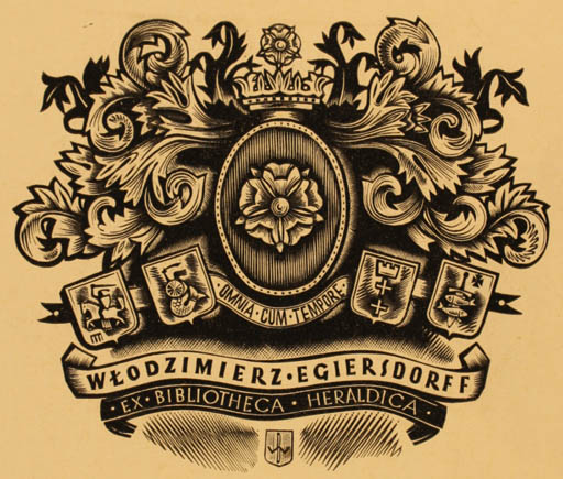 Exlibris by Wojciech Barylski from Poland for Wlodzimierz Egiersdorff - Heraldry 