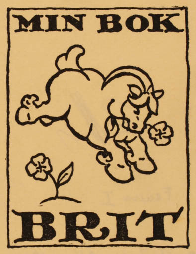 Exlibris by Albert Jaern from Norway for Brit Jærn - Flower Horse 