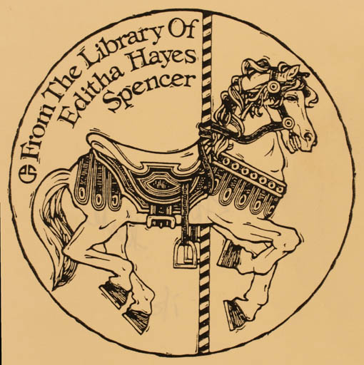 Exlibris by ? ? from Great Britain for Editha Hayes Spencer - Horse 