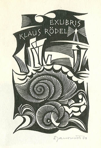 Exlibris by Dusan Janousek from Czechoslovakia for Klaus Rödel - 