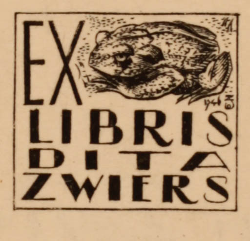 Exlibris by Wim Zwiers from Netherland for Dita Zwiers - Fauna 