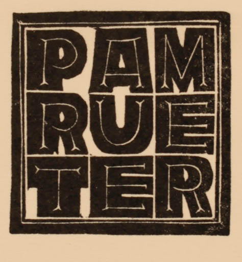 Exlibris by Pam Georg Rueter from Netherland for Pam Georg Rueter - Text/Writing 