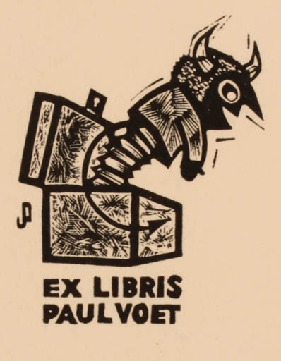 Exlibris by Piet Janssens from Belgium for Paul Voet - Devil 