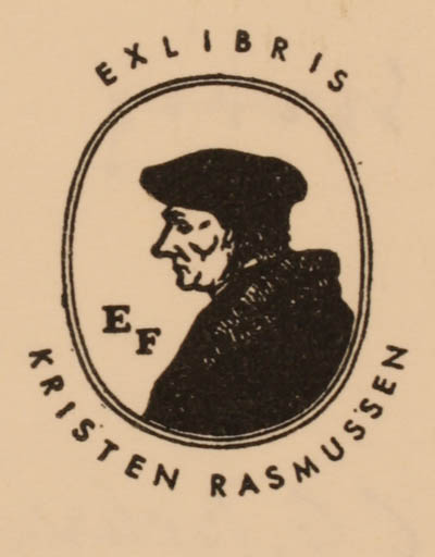 Exlibris by C. G. Behrens from Sweden for Kristen Rasmussen - Portrait 