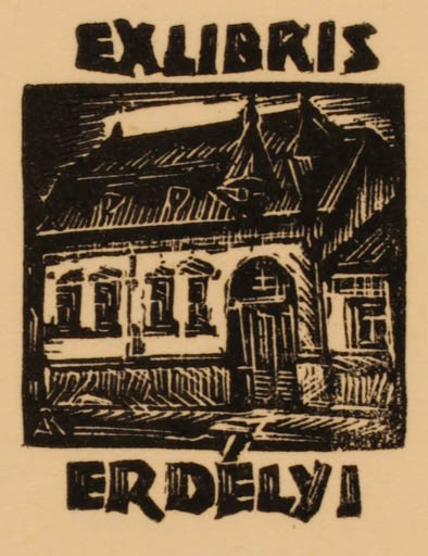 Exlibris by Kàroly Andrusko from Yugoslavia for ? Erdelyi - Architecture 