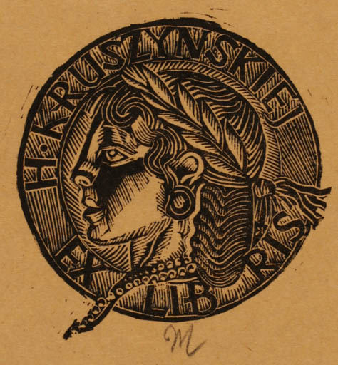 Exlibris by Jan Kruszynski from Poland for H. Kruszynskiej - Heraldry 