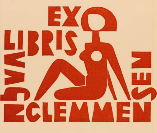 Exlibris by Richard Lander from Czechoslovakia for Vagn Åge Clemmensen - Woman 