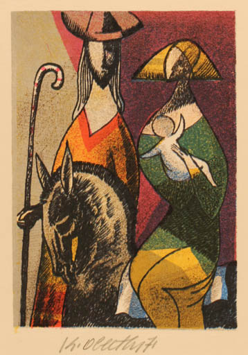 Exlibris by Karel Oberthor from Czechoslovakia for Karel Oberthor - Madonna Religion 