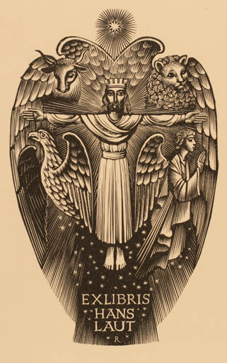 Exlibris by Tom G Rueter from Netherland for Hans Laut - Religion 