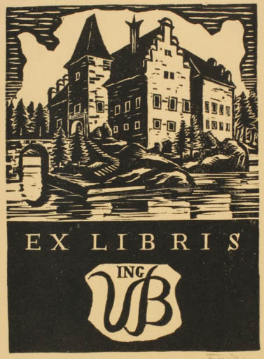 Exlibris by Michal Florian from Czech Republic for ? V. B. Ing. - Castle/Palace 