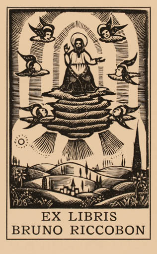 Exlibris by Italo Zetti from Italy for Bruno Riccobon - Religion 