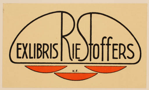 Exlibris by Karl Frech from Czech Republic for Rie Stoffers - Abstract Text/Writing 