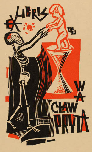 Exlibris by Edward Grabowski from Poland for Waclaw Pryta - Child Death 