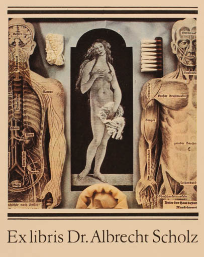 Exlibris by Peter Israel from Germany for Dr. Albrecht Scholz - Death Woman Nude 