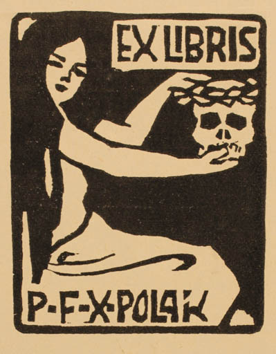 Exlibris by Anton Kamenik from Czech Republic for P. F. X. Polak - Death Woman 