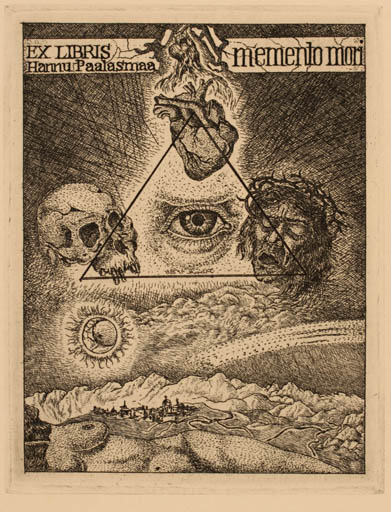 Exlibris by Heinz Plank from Germany for Hannu Paalasmaa - Death 