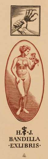 Exlibris by Gerhard Stauf from Germany for Hans-Joachim Bandilla - Death Medicine Nude 