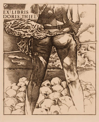 Exlibris by Jan Walkiewicz from Poland for Doris Thiel - Death Woman 