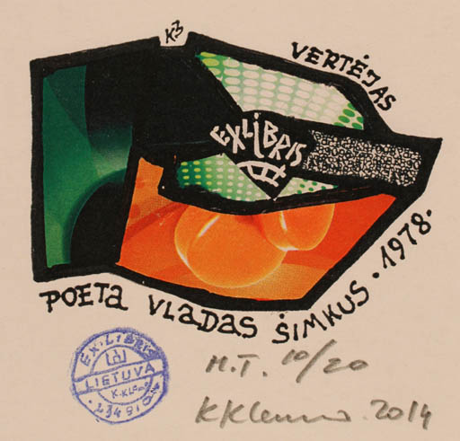 Exlibris by Klemensas Kupriunas from Lithuania for Vladas Simkus - Abstract 