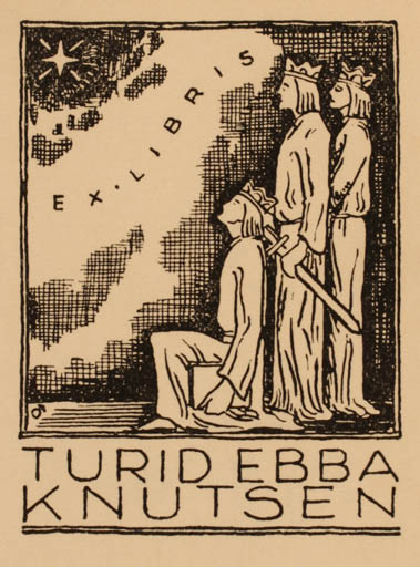 Exlibris by Albert Jaern from Norway for Ebba Turid Knutsen - Religion 