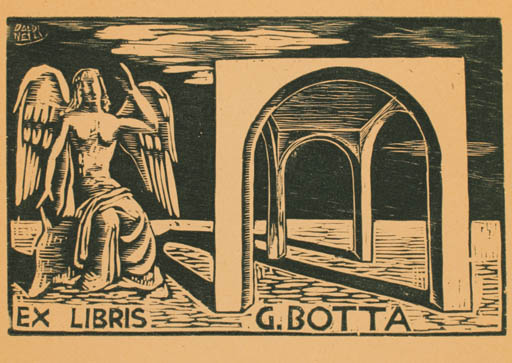 Exlibris by Armando Baldinelli from Italy for Giovanni Botta - Angel 