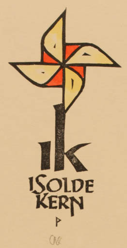 Exlibris by Ottmar Premstaller from Austria for Isolde Kern - Mill 