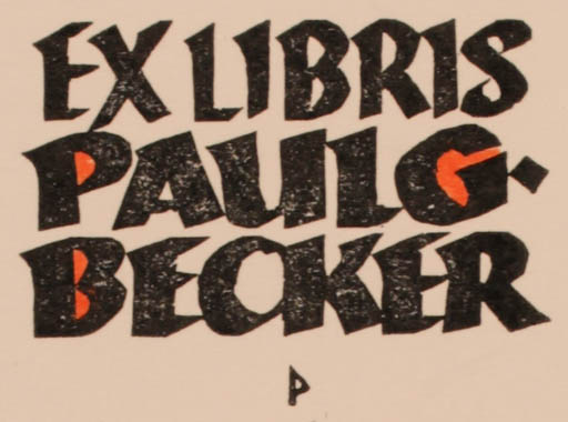 Exlibris by Ottmar Premstaller from Austria for Paul G. Becker - Text/Writing 