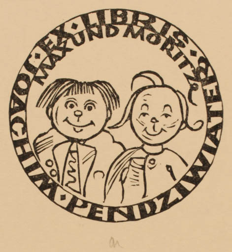 Exlibris by Ottmar Premstaller from Austria for Joachim Pendziwiater - Child Literature 