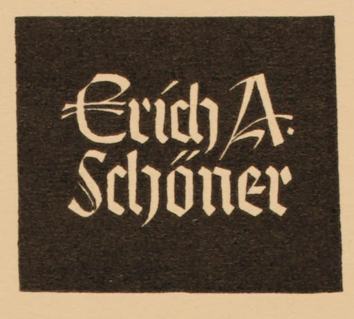 Exlibris by Ottmar Premstaller from Austria for Erich Schöner - Text/Writing 