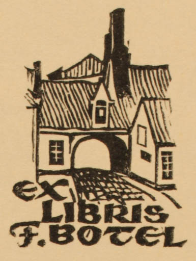 Exlibris by Ottmar Premstaller from Austria for Fritz Bötel - City 