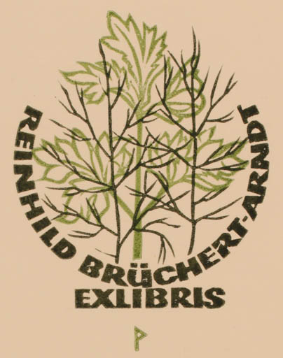 Exlibris by Ottmar Premstaller from Austria for Reinhild Brüchert-Arndt - Flora 