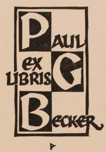 Exlibris by Ottmar Premstaller from Austria for Paul G. Becker - 